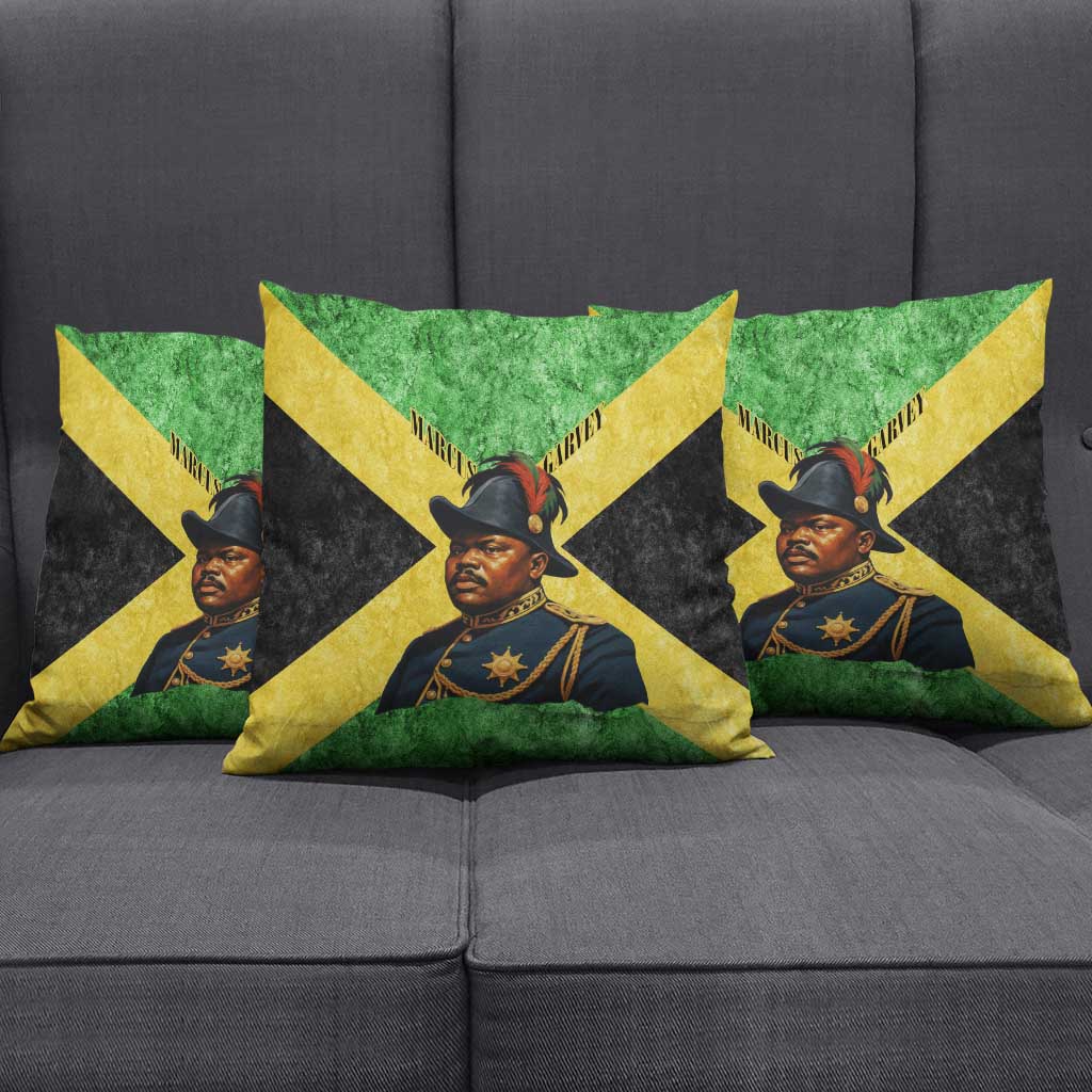 Marcus Garvey Pillow Cover Jamaican Flag Theme African Fist Civil Rights Symbol Pan African Tribute Design - African Pride