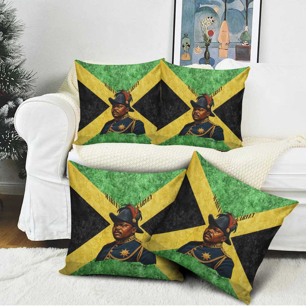 Marcus Garvey Pillow Cover Jamaican Flag Theme African Fist Civil Rights Symbol Pan African Tribute Design - African Pride