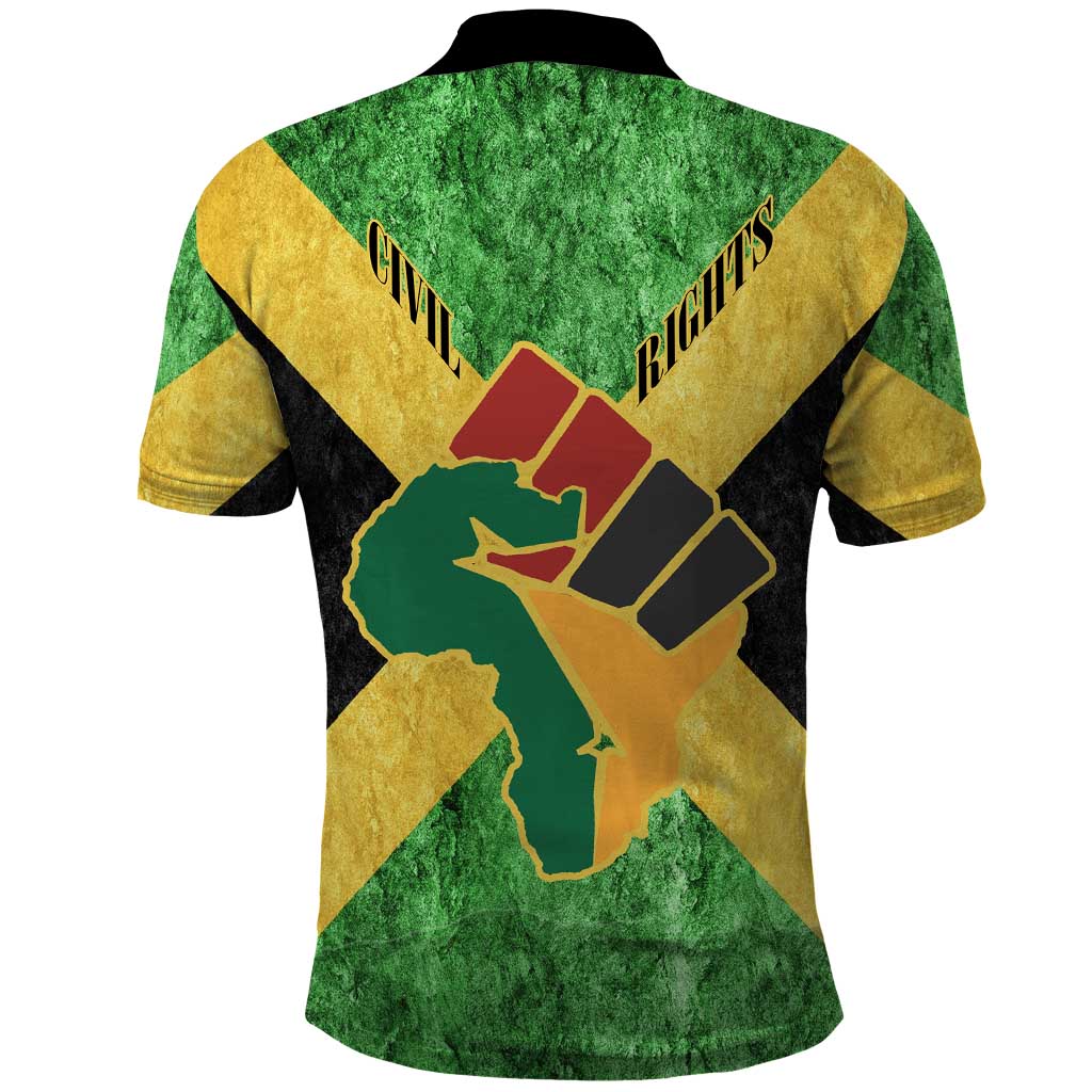 Marcus Garvey Polo Shirt Jamaican Flag Theme African Fist Civil Rights Symbol Pan African Tribute Design TS04