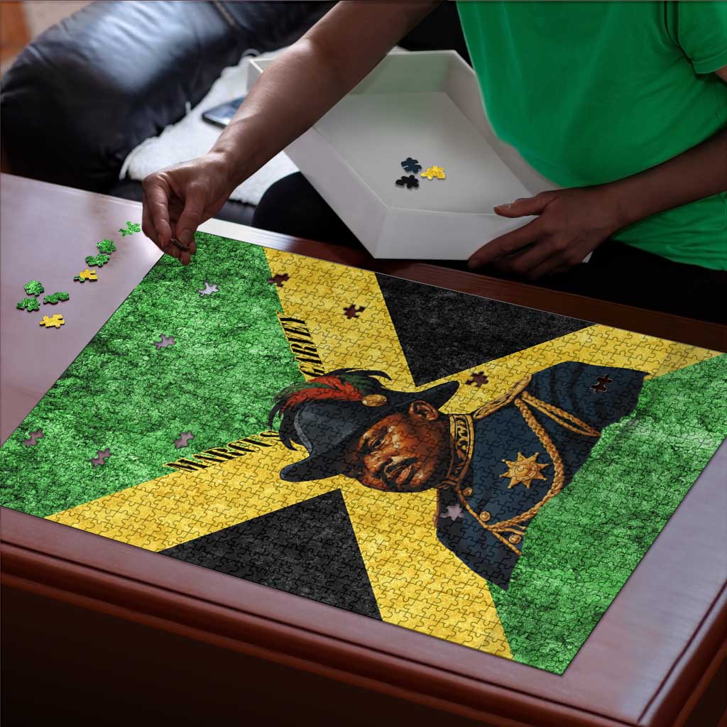 Marcus Garvey Puzzle Jamaican Flag Theme African Fist Civil Rights Symbol Pan African Tribute Design - African Pride