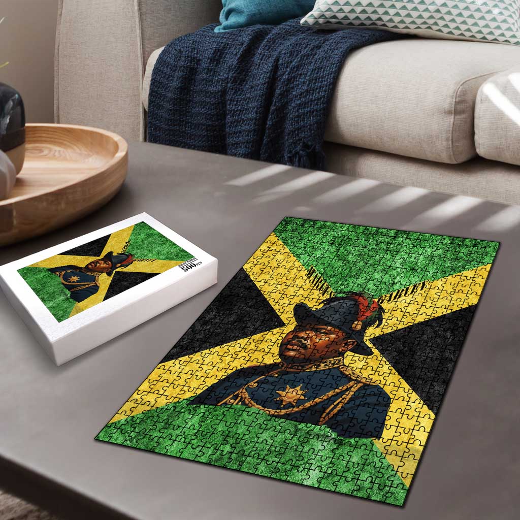 Marcus Garvey Puzzle Jamaican Flag Theme African Fist Civil Rights Symbol Pan African Tribute Design - African Pride