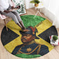 Marcus Garvey Round Carpet Jamaican Flag Theme African Fist Civil Rights Symbol Pan African Tribute Design - African Pride