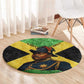 Marcus Garvey Round Carpet Jamaican Flag Theme African Fist Civil Rights Symbol Pan African Tribute Design - African Pride