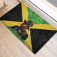 Marcus Garvey Rubber Doormat Jamaican Flag Theme African Fist Civil Rights Symbol Pan African Tribute Design - African Pride