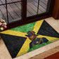 Marcus Garvey Rubber Doormat Jamaican Flag Theme African Fist Civil Rights Symbol Pan African Tribute Design - African Pride