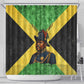 Marcus Garvey Shower Curtain Jamaican Flag Theme African Fist Civil Rights Symbol Pan African Tribute Design - African Pride