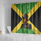 Marcus Garvey Shower Curtain Jamaican Flag Theme African Fist Civil Rights Symbol Pan African Tribute Design - African Pride