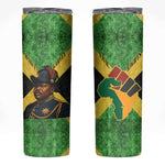 Marcus Garvey Skinny Tumbler Jamaican Flag Theme African Fist Civil Rights Symbol Pan African Tribute Design - African Pride