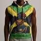 Marcus Garvey Sleeveless Hoodie Jamaican Flag Theme African Fist Civil Rights Symbol Pan African Tribute Design - African Pride