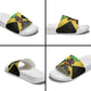 Marcus Garvey Slide Sandals Jamaican Flag Theme African Fist Civil Rights Symbol Pan African Tribute Design - African Pride