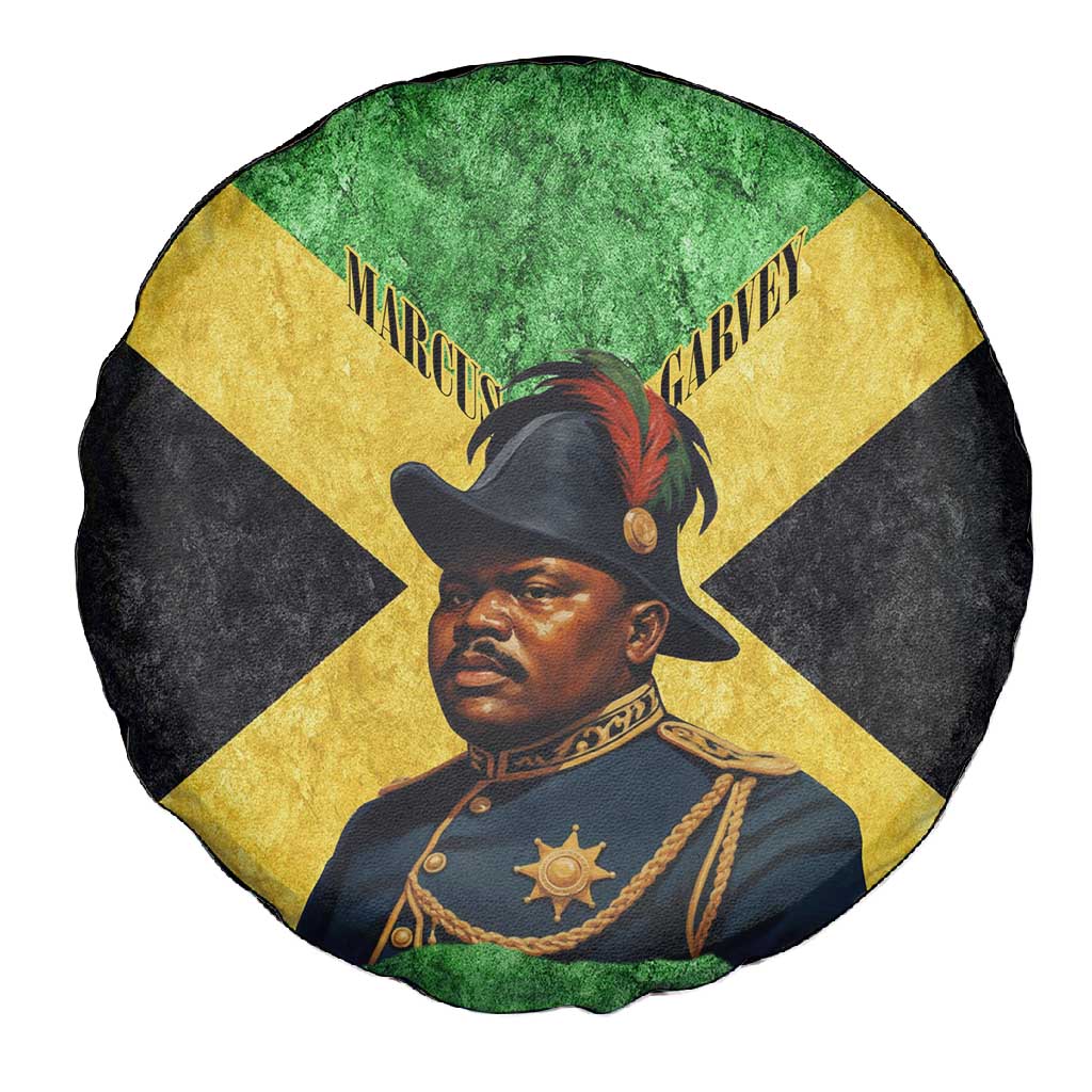 Marcus Garvey Spare Tire Cover Jamaican Flag Theme African Fist Civil Rights Symbol Pan African Tribute Design - African Pride