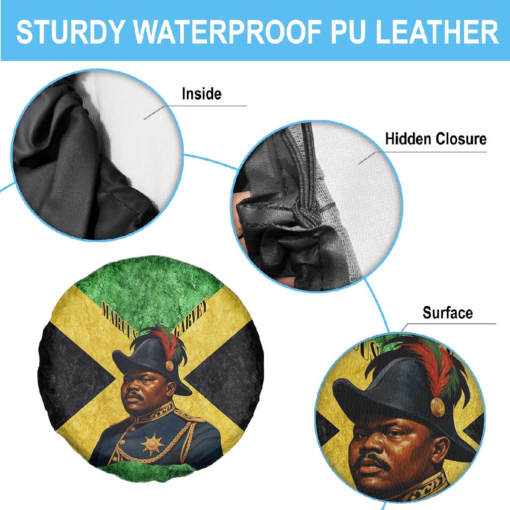 Marcus Garvey Spare Tire Cover Jamaican Flag Theme African Fist Civil Rights Symbol Pan African Tribute Design - African Pride