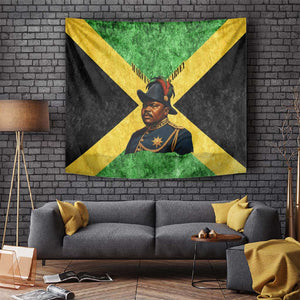 Marcus Garvey Tapestry Jamaican Flag Theme African Fist Civil Rights Symbol Pan African Tribute Design - African Pride
