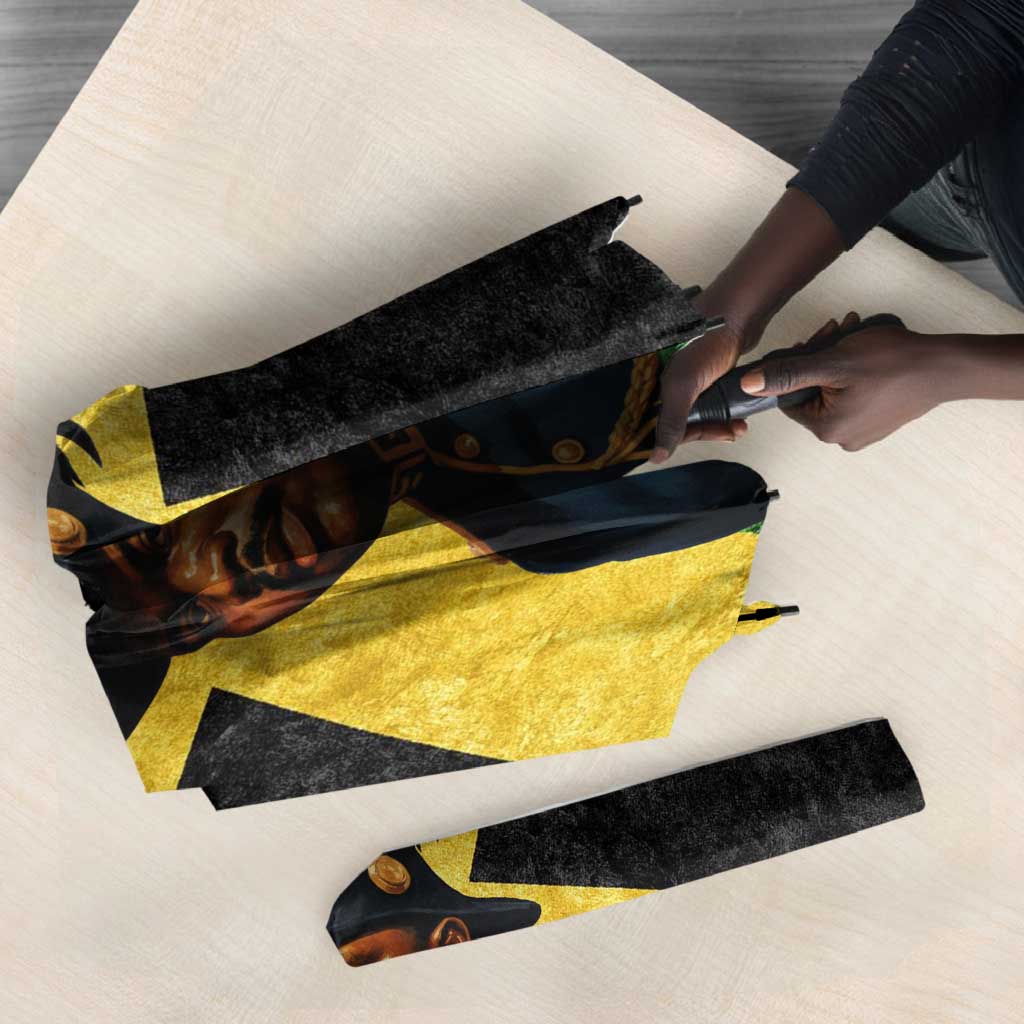 Marcus Garvey Umbrella Jamaican Flag Theme African Fist Civil Rights Symbol Pan African Tribute Design - African Pride