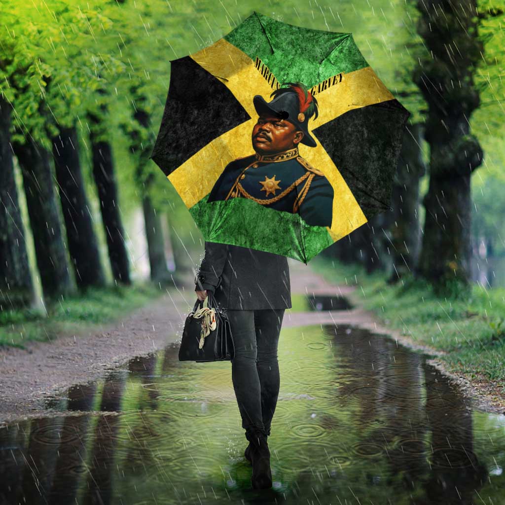 Marcus Garvey Umbrella Jamaican Flag Theme African Fist Civil Rights Symbol Pan African Tribute Design - African Pride