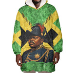 Marcus Garvey Wearable Blanket Hoodie Jamaican Flag Theme African Fist Civil Rights Symbol Pan African Tribute Design - African Pride