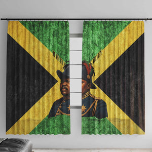 Marcus Garvey Window Curtain Jamaican Flag Theme African Fist Civil Rights Symbol Pan African Tribute Design - African Pride