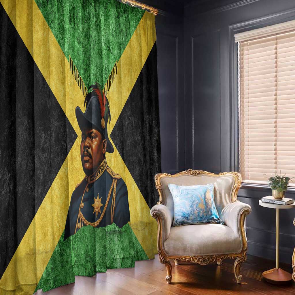 Marcus Garvey Window Curtain Jamaican Flag Theme African Fist Civil Rights Symbol Pan African Tribute Design - African Pride