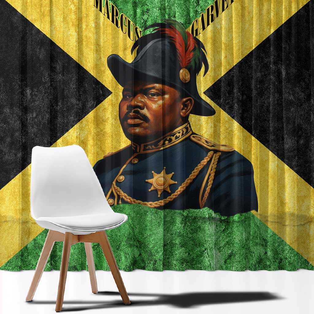 Marcus Garvey Window Curtain Jamaican Flag Theme African Fist Civil Rights Symbol Pan African Tribute Design - African Pride