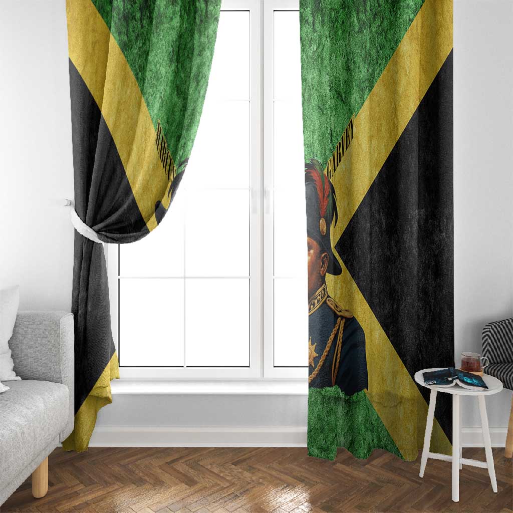 Marcus Garvey Window Curtain Jamaican Flag Theme African Fist Civil Rights Symbol Pan African Tribute Design - African Pride