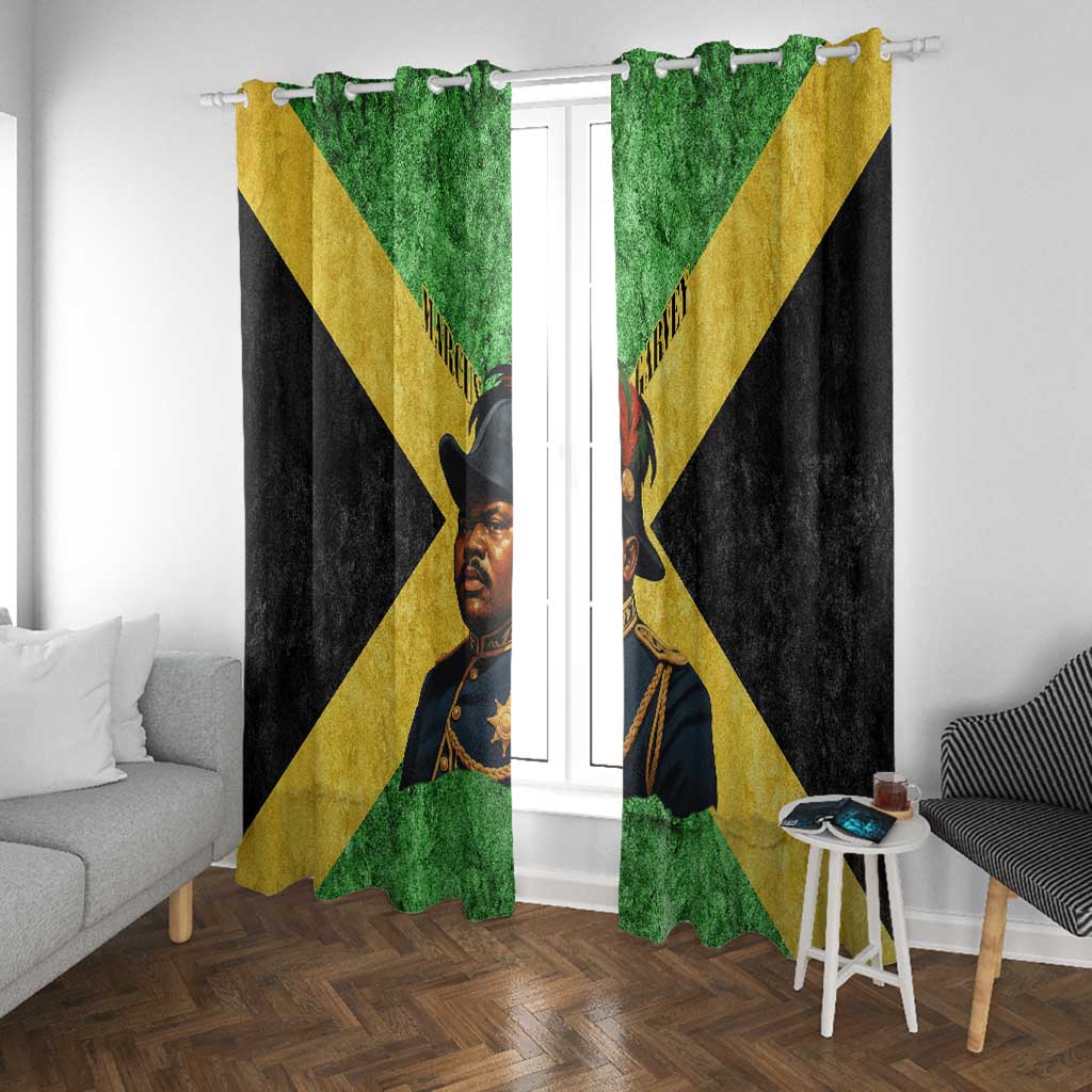 Marcus Garvey Window Curtain Jamaican Flag Theme African Fist Civil Rights Symbol Pan African Tribute Design - African Pride