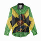Marcus Garvey Women Casual Shirt Jamaican Flag Theme African Fist Civil Rights Symbol Pan African Tribute Design - African Pride