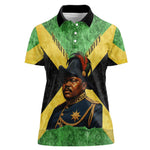 Marcus Garvey Women Polo Shirt Jamaican Flag Theme African Fist Civil Rights Symbol Pan African Tribute Design TS04