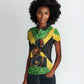 Marcus Garvey Women Polo Shirt Jamaican Flag Theme African Fist Civil Rights Symbol Pan African Tribute Design TS04