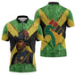 Marcus Garvey Zipper Polo Shirt Jamaican Flag Theme African Fist Civil Rights Symbol Pan African Tribute Design - African Pride