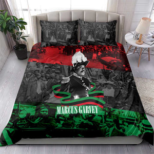 Marcus Garvey Bedding Set Collage Design Progress Is the Attraction Quote Pan African Movement Tribute - African Pride