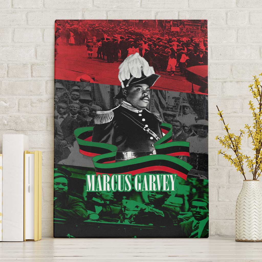 Marcus Garvey Canvas Wall Art Collage Design Progress Is the Attraction Quote Pan African Movement Tribute - African Pride