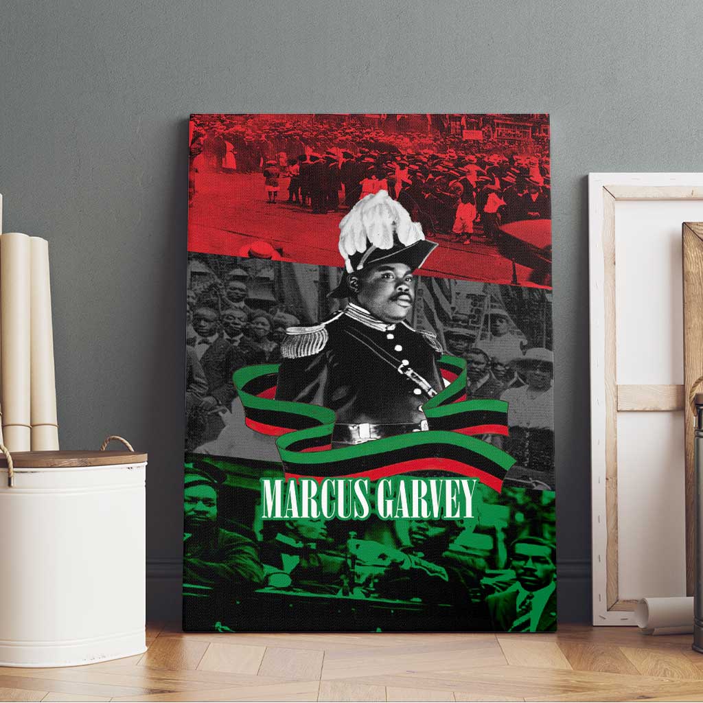 Marcus Garvey Canvas Wall Art Collage Design Progress Is the Attraction Quote Pan African Movement Tribute - African Pride