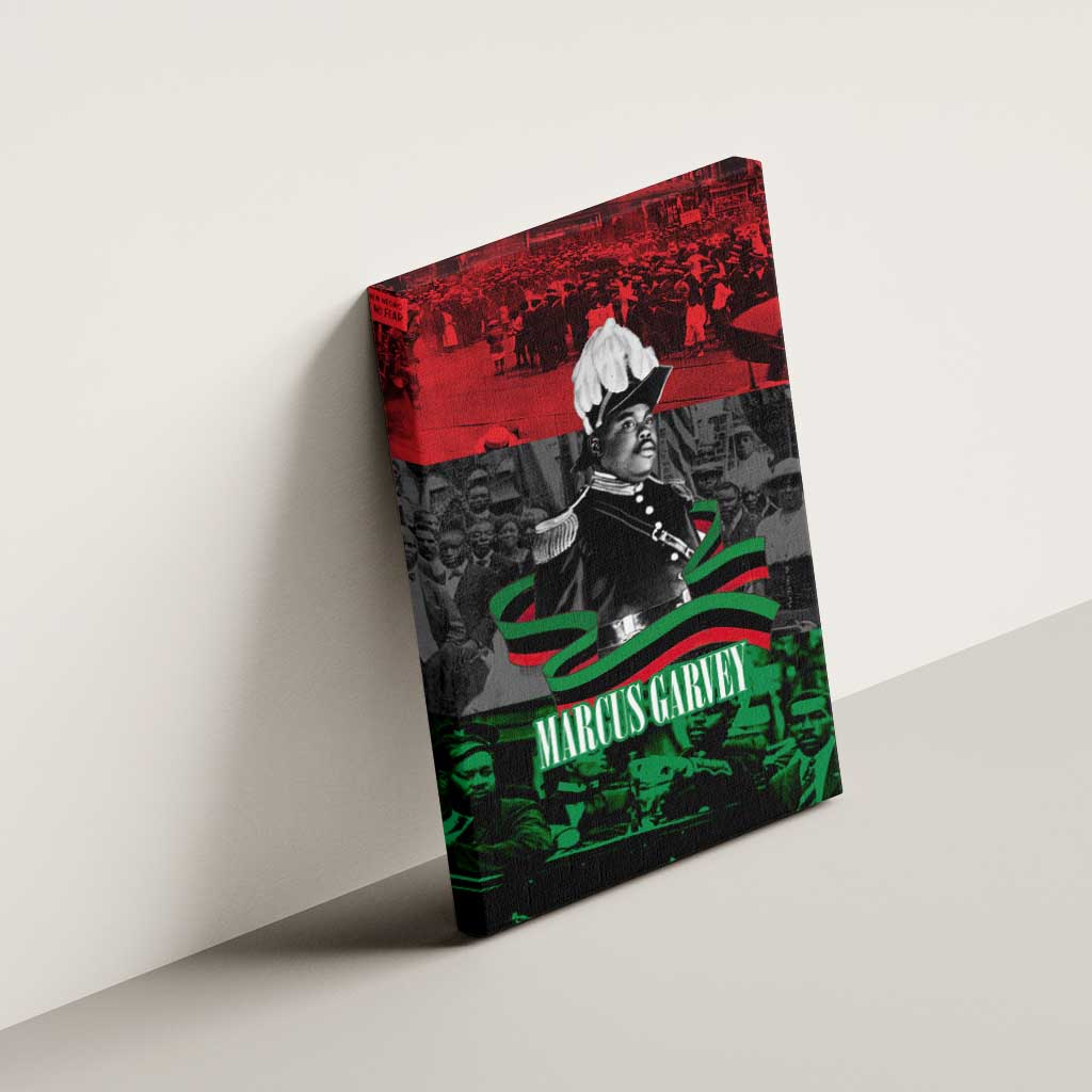 Marcus Garvey Canvas Wall Art Collage Design Progress Is the Attraction Quote Pan African Movement Tribute - African Pride