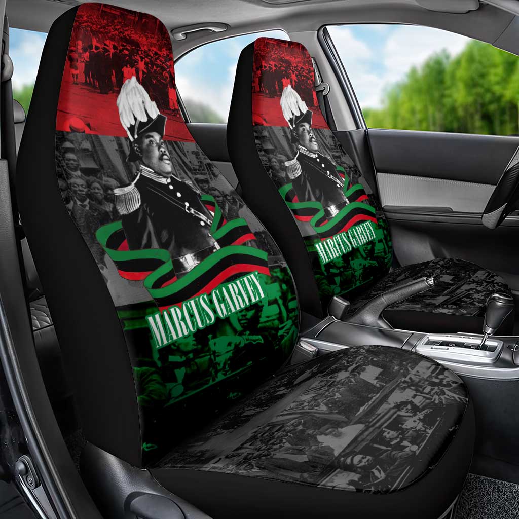 Marcus Garvey Car Seat Cover Collage Design Progress Is the Attraction Quote Pan African Movement Tribute - African Pride
