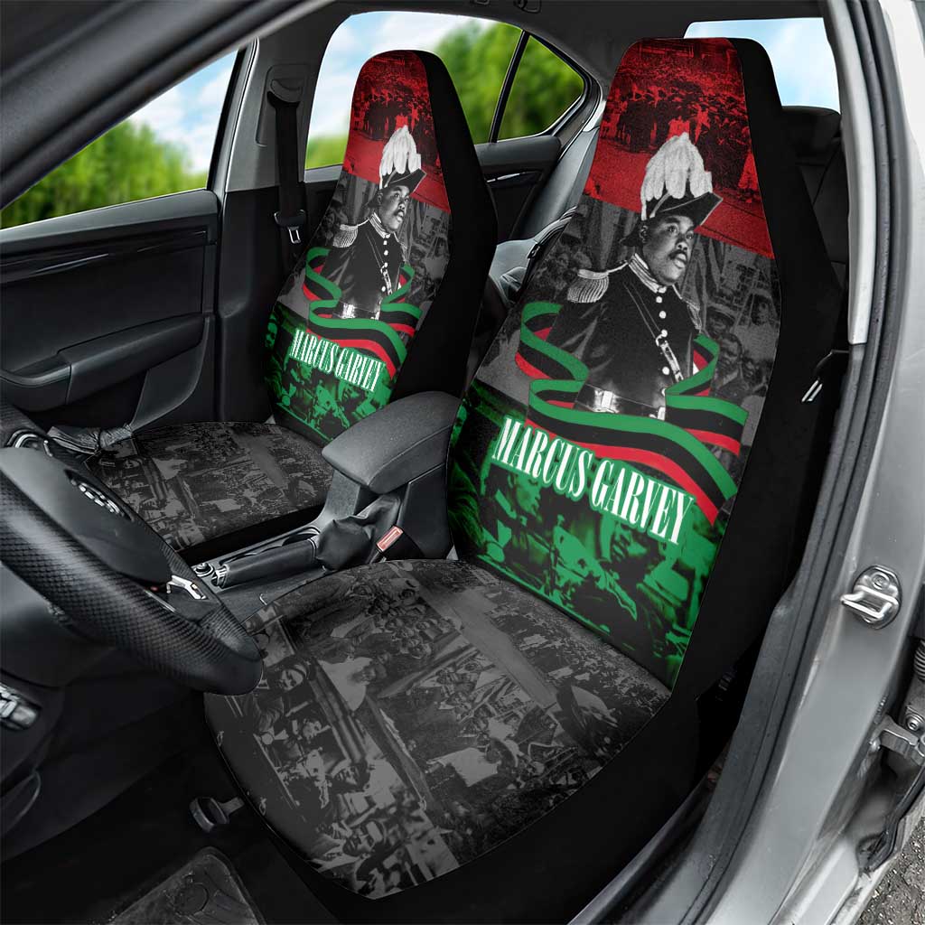Marcus Garvey Car Seat Cover Collage Design Progress Is the Attraction Quote Pan African Movement Tribute - African Pride