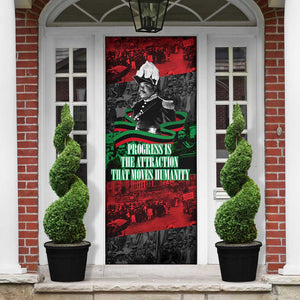 Marcus Garvey Door Cover Collage Design Progress Is the Attraction Quote Pan African Movement Tribute - African Pride