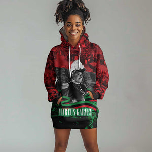 Marcus Garvey Hoodie Dress Collage Design Progress Is the Attraction Quote Pan African Movement Tribute - African Pride