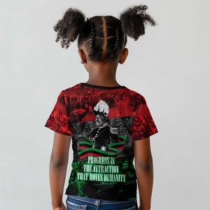 Marcus Garvey Kid T shirt Collage Design Progress Is the Attraction Quote Pan African Movement Tribute TS04