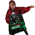 Marcus Garvey Kid Wearable Blanket Hoodie Collage Design Progress Is the Attraction Quote Pan African Movement Tribute - African Pride