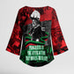 Marcus Garvey Kimono Sleeve Blouse Collage Design Progress Is the Attraction Quote Pan African Movement Tribute - African Pride