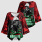 Marcus Garvey Kimono Sleeve Blouse Collage Design Progress Is the Attraction Quote Pan African Movement Tribute - African Pride