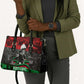 Marcus Garvey Leather Bag Collage Design Progress Is the Attraction Quote Pan African Movement Tribute - African Pride