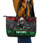 Marcus Garvey Leather Tote Bag Collage Design Progress Is the Attraction Quote Pan African Movement Tribute - African Pride