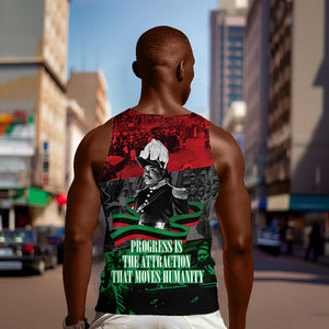 Marcus Garvey Men Tank Top Collage Design Progress Is the Attraction Quote Pan African Movement Tribute - African Pride