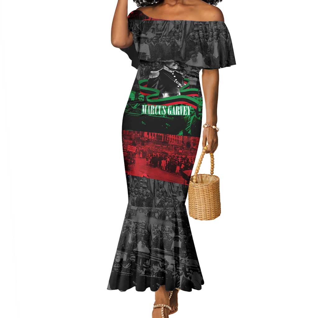 Marcus Garvey Mermaid Dress Collage Design Progress Is the Attraction Quote Pan African Movement Tribute - African Pride
