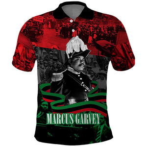 Marcus Garvey Polo Shirt Collage Design Progress Is the Attraction Quote Pan African Movement Tribute TS04