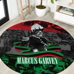 Marcus Garvey Round Carpet Collage Design Progress Is the Attraction Quote Pan African Movement Tribute - African Pride