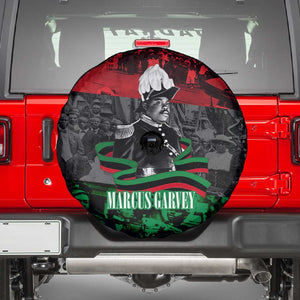 Marcus Garvey Spare Tire Cover Collage Design Progress Is the Attraction Quote Pan African Movement Tribute - African Pride