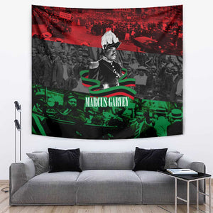Marcus Garvey Tapestry Collage Design Progress Is the Attraction Quote Pan African Movement Tribute - African Pride