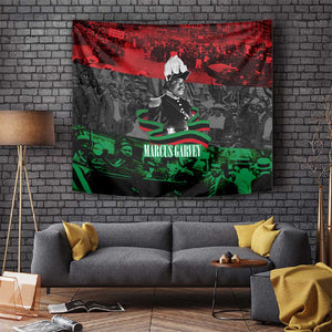 Marcus Garvey Tapestry Collage Design Progress Is the Attraction Quote Pan African Movement Tribute - African Pride